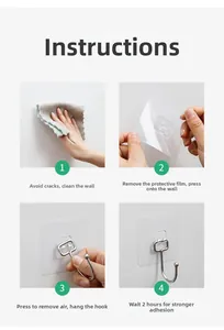 Step-by-step installation guide for heavy-duty adhesive wall hooks without drilling