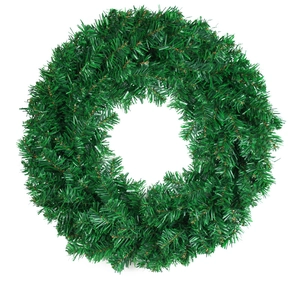 Artificial green pine needle Christmas wreath for festive holiday door or window decoration