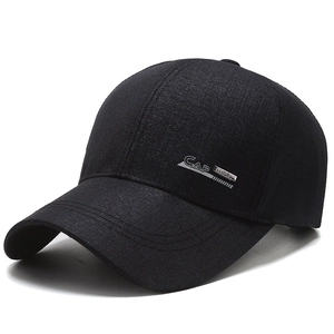 Casquette de baseball noire classique pour hommes avec imprimé CAP SPORT et visière courbée
