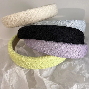 Lace padded headband set in various colors for elegant French vintage hair styling