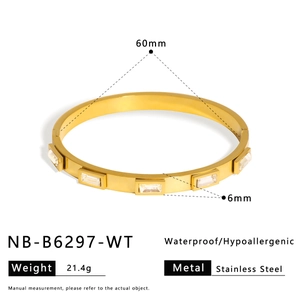 Schéma technique du bracelet doré au zircon de 6mm avec diamètre interne de 60mm