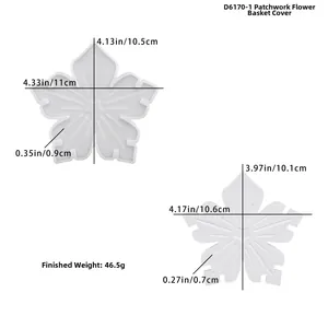 Detailed dimensions and weight for the 5-petal flower silicone mold lid DIY projects