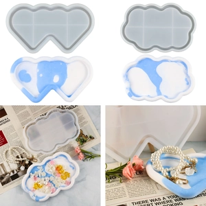 Stampo Per Vassoio In Silicone Forme Di Cuore E Nuvola Per Colata Di Resina Fai Da Te Portagioie Ornamento Da Scrivania Flessibile