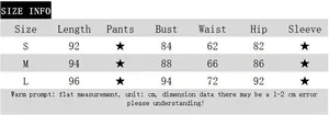 Detailed size chart for the polka dot short dress showing length, bust, and waist measurements