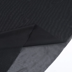 Detailed close-up of premium black mesh fabric showing texture and transparency