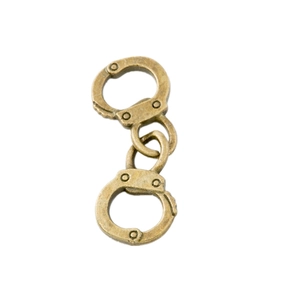 Antique bronze zinc alloy handcuff pendants for DIY jewelry making and craft projects