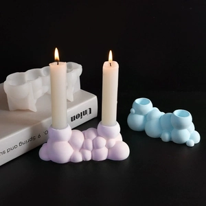 Détail du moule en silicone pour bougeoirs bulles et porte-bougies parfumées colorés