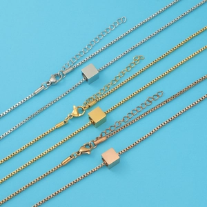 Detailed comparison of silver, gold, and rose gold square block pendant necklaces