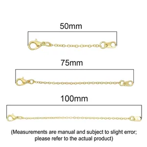 14K gold filled lobster clasp extender chains in 50mm, 75mm, and 100mm lengths