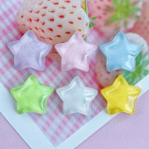 Star Resin Accessories Colorful Glitter Shimmer Transparent Pentagram Charms For DIY Crafting Phone Case Decoration