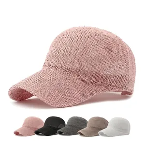 Women's Fashion Sequin Mesh Baseball Cap Breathable Summer Sun Protection Outdoor Casual Adjustable Knitted Hat