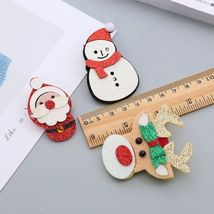 Lot de barrettes de Noël pailletées avec Père Noël, bonhomme de neige et renne enfant