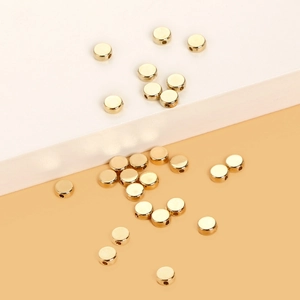 Flat round CCB spacer beads with golden finish for DIY jewelry and necklace making