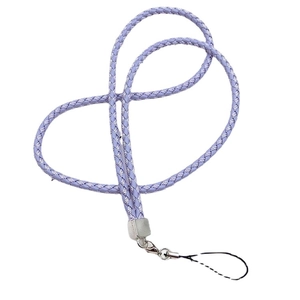 Handmade woven light purple lanyard with silver lobster clasp for phone and ID badge holder