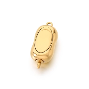 Poliertes Gold-Edelstahl-Oval-Verschlussstück für DIY-Schmuckherstellung und Halsketten
