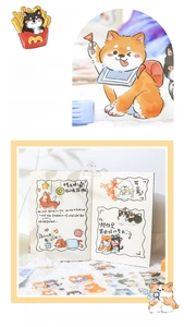 Détails d'autocollants PET de chiens mignons découpés pour le scrapbooking créatif