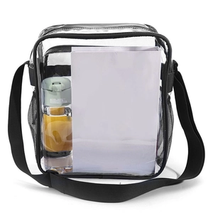 Sac bandoulière transparent en PVC de grande capacité pour concerts et sécurité