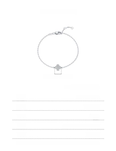Detailed size specifications for S925 sterling silver four-leaf clover charm bracelet