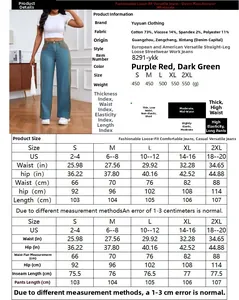 Guide des tailles pour jean patchwork à jambes larges avec mesures de taille et de hanches