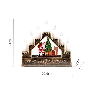 Detailed view of bronze Christmas candle arch with dimensions 22.5 x 7.5 x 21 cm