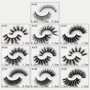 3D thick curly false eyelashes set in various lengths from 0.6cm to 1.5cm for makeup