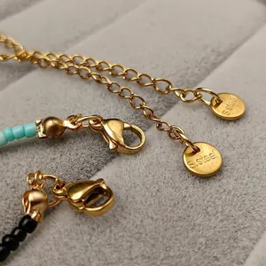 Colorful beaded necklace with freshwater pearls and golden stainless steel lobster clasp