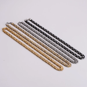 Luxurious stainless steel Byzantine king chains in gold, silver, black and dual-tone