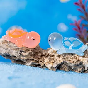 Micro landscape luminous resin turtles ornaments for fish tank and desktop decoration