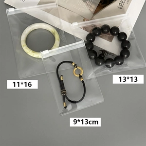 Three sizes of thickened transparent EVA jewelry storage bags for earrings and bracelets