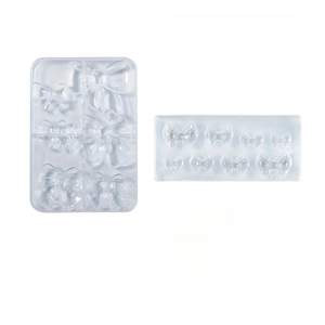 Lot de 2 moules en silicone transparents en forme de nœud pour pinces à cheveux DIY
