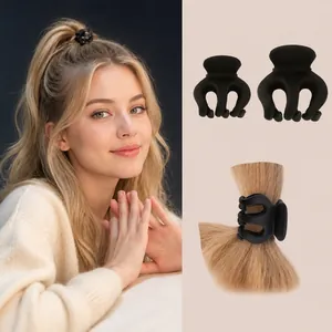 Black high ponytail hair claw clip for bun styles in three sizes 3cm 3.5cm 4.5cm