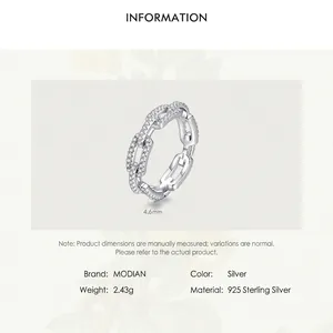 Elegant S925 sterling silver hollow geometric ring with cubic zirconia micro-pave setting