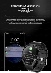 Smartwatch mit Bluetooth-Anruf und intelligenten Benachrichtigungen für Sport und Fitness.