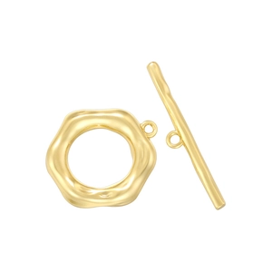 18K gold plated copper OT toggle clasp for necklace and bracelet DIY jewelry making
