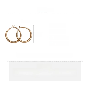 Detailed spec view of gold-tone C-shaped hoop earrings with 4.2x3.8cm size markings