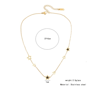 Technische Detailansicht der Goldstern-Halskette mit 37+5cm Länge und 1cm Anhängergröße