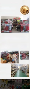 Detailed interior of a textile factory specializing in festive velvet holiday decorations