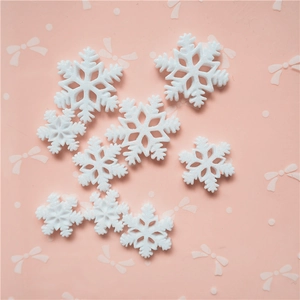 White glitter snowflake resin charms for DIY phone cases and hair accessories decoration