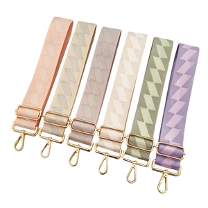 Adjustable wide replacement bag straps with zigzag patterns in six assorted colors