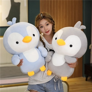 Cute soft penguin plush toy dolls in blue and grey for sleeping pillows or gifts