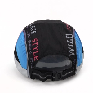 Back view of quick-dry baseball cap with adjustable buckle and letters print