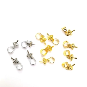 Bélières De Pendentif En Cuivre Plaqué Or 14K Épingles Pour Künstliche Perles Semi-Percées Connecteurs De Bijoux DIY