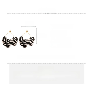 Detaillierte Größentabelle und Spezifikationen für Stoffblumen-Ohrringe mit Zebrastreifen