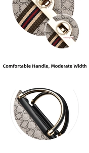 Gros plan du fermoir rotatif doré et détail de la poignée sur un sac à main chic