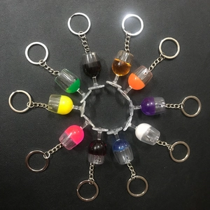 Set of 10 creative resin wine goblet keychains in assorted colors for bag charms