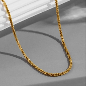 Minimalist Stainless Steel Necklace And Bracelet Gold Plated Starry Sky Shimmering Popcorn Chain Jewelry For Women