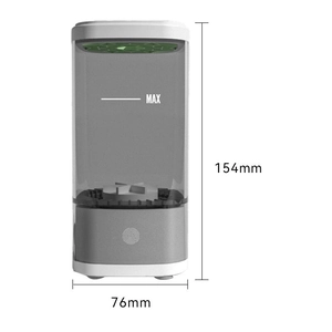 Compact electric makeup brush cleaner with 154mm height and 76mm diameter dimensions