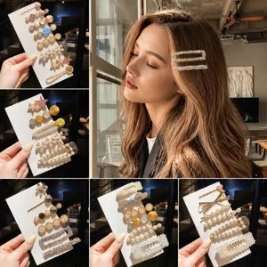 Kunstparel Haarspelden Voor Dames Koreaanse Stijl Elegante Haarklemmen Strass Zijhaarspelden Legering Haaraccessoires