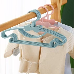 Childrens Plastic Hangers Bowknot Design Non Slip Closet Storage For Baby Toddler Clothes Organizer
