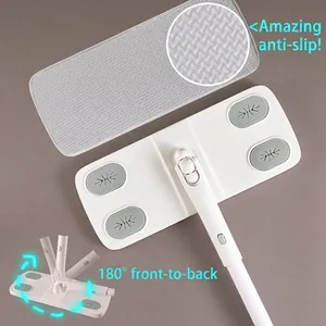 Detailed view of the 180 degree rotating joint and non-slip textured mop cloth cleaning head